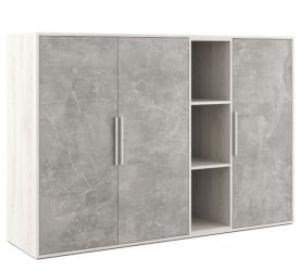 Шкаф средний 3 створки, с нишей B-TONE BTN36152231 Сосна Бетон светлый Шкаф средний 3 створки, с нишей B-TONE BTN36152231 Сосна Бетон светлый