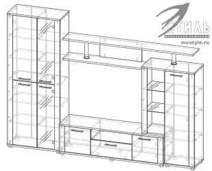 Современная стенка в гостиную Соло 10А Венге/Дуб сонома