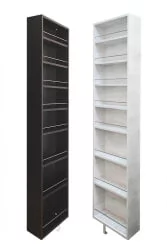 Распашной шкаф в гостиную в черном глянцевом стекле Драйв Шелф (левый) Венге