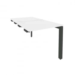 Стол-приставка двойной на П-образном м/к к опорным элем. ОНИКС О.МП-Д.СПР-0.7 Белый Бриллиант/Антрацит / ONIX O.MP-D.SPR-0.7
