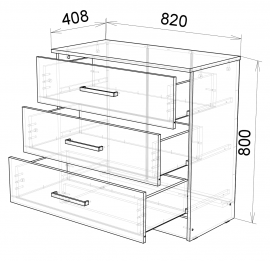 Комод в спальню Дуб вотан/Белый глянец