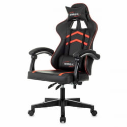 Кресло компьютерное BRABIX Shooter GM-123, 2 подушки, экокожа, черное/красное