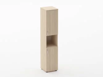 Шкаф высокий закрытый с нишей Глассй 6.19.11Пр Бук светлый / Glassy