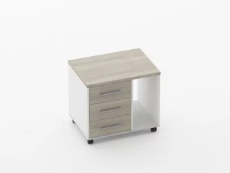 Тумба подкатная с нишей Дека 9.05.02Пр Дуб Сантана светлый/Белый / Deka