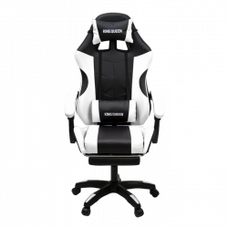 Геймерское кресло 1209-1 KINGQUEEN, цвет черный/белый, 1209-1-black-white-mass