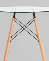 Стол круглый EAMES DSW NEW D=80 прозрачный стеклянный