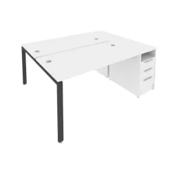 Рабочая станция с опорной тумбой Метал Сйстем Б.РС-СТП-2.3 Белый/Антрацит / Metal System