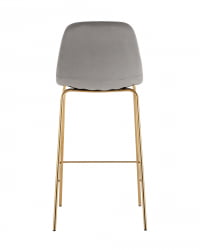 Стул барный Валенсия SN золотые ножки велюр Серый