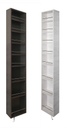 Шкаф в белом глянцевом стекле Лупо Шелф (левый) Венге