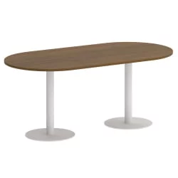 Стол овальный ХОМЕ ОФФИCЕ ВР.СП-5-180.1 Орех Гварнери/Белый металл / HOME OFFICE VR.SP-5-180.1