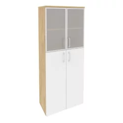 Шкаф высокий широкий ОНИКС О.СТ-1.7Р Тиквуд Светлый/Белый / ONIX O.ST-1.7R