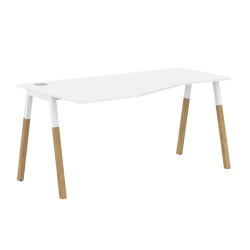 Стол эргономичный левый Forta FCT 1567 L Белый премиум Дуб Гамильтон
