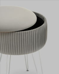 Пуф-столик Астор серебристый серебряные ножки