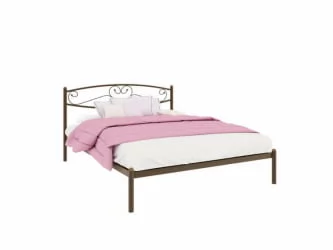 Кровать двуспальная из металла Каролина 1800х2000 Коричневая