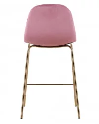 Стул полубарный Валенсия велюр Розовый золотые ножки