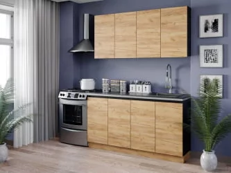 Шкаф кухонный 500 Шервуд ЛД 281.340.000.025 Черный Дуб золотой