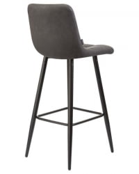 Стул барный ДОБРИН НИCОЛЕ (черные матовые ножки, серая антрацитовая винтажная экокожа (РУ-08)) 2 шт / DOBRIN NICOLE (RU-08))