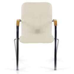 Кресло для приемных BRABIX Samba CF-105 BOX-2 хром каркас накладки бук, кожзам Бежевый