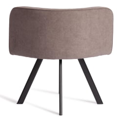 Комплект (стол, 4 стула) QUADRON (mod. PT14) Стол: МДФ/металл, стул: металл/шенилл, 100х100х73 см, 69х56х71 см, Mocha (мокко) LY1701-27/черный