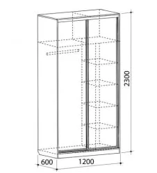 Шкаф-купе из лдсп Рио 1-600 бабочки Дуб млечный