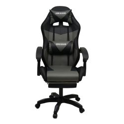 Кресло 908 KINGQUEEN цвет черный/темно серый с массажем и подсветкой 908-black-dgrey-mass