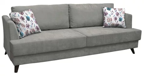 Серый диван из велюра Дамаск ТД 212. Лаундж 13 Серый/ Фибра 2385/2 Вьюнки