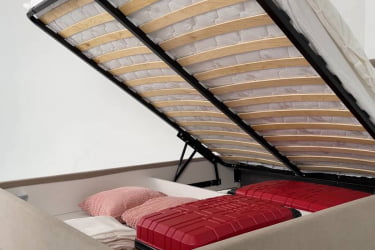 Двуспальная кровать я ящиком Альба с подъем. механизмом ЗП.КМ1.6-15 капучино (велюр) / ZP.KM1.6-15