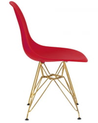 Стул обеденный ДОБРИН ДСР (ножки золотые, цвет красный (Р-02)) 4 шт / DOBRIN DSR (R-02))