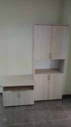 Шкаф высокий закрытый с нишей Glassy 6.19.111 Туя