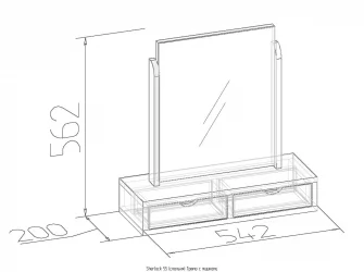 Трюмо с ящиками Sherlock 55 Орех шоколадный (спальня)