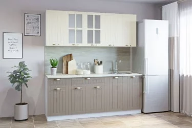 Гарнитур кухонный ПРОВАНС В 2 (врезная мойка) реалвуд безе/шалфей