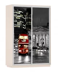 Черный шкаф-купе Экспресс Дуо 1600х2400х Лондон/Дуб молочный / 1600х2400h