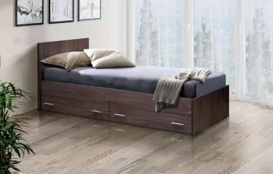 Кровать с ящиками на уголках №4 ЛДСП 900*1900 Ясень Шимо темный