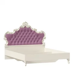 Кровать 1600 с мягким изголовьем без основания Маркиза ЛД 517.343.000.004 Алебастр Сиреневый