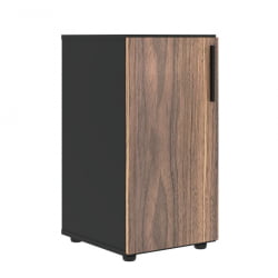 Шкаф-колонка с глухой малой дверью (левый) ВЕЛИОН ВЕНЕЕР ВРЛCС 40.1 Л Американский орех Яшма черная / VELION VENEER VRLCS L