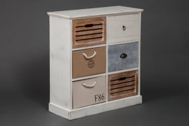 Тумба с 6 ящиками Secret De Maison MARITIME 6 ( mod. HX16-006NS ) butter white/navy design