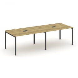 Стол переговорный (2 столешницы) CОНCЕПТ CН.ПРГ-023 Дуб Винченцо Антрацит / CONCEPT CN.PRG-023