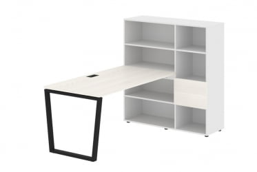 Рабочая станция ЕДИС ЕВРСТ 1215 Ясень Траун Черный Белый / EDIS EVRST