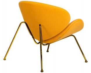 Кресло дизайнерское DOBRIN EMILY (желтая ткань AF13, золотое основание)