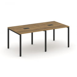 Стол переговорный (2 столешницы) CОНCЕПТ CН.ПРГ-021 Сандал Янтарный Черный / CONCEPT CN.PRG-021