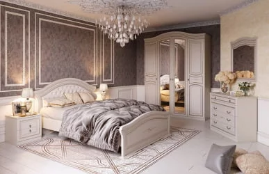 Спальня Николь Ваниль Ясень жемчужный