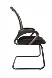 Кресло для посетителей CХАИРМАН 969 В (В)сетка серая/ткань черная / CHAIRMAN (V)сетка