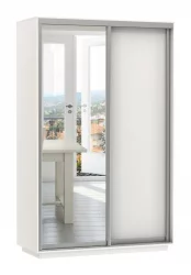Шкаф-купе двухдверный Экспресс Дуо Медиум 1400х2400h Белый снег