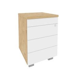 Тумба мобильная (TIP-ON) ONIX O.TM-3 TIP Тиквуд Светлый/Белый