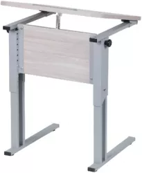 Парта одноместная рост 6 эргономичная с углом наклона и пеналом Дуб Вотан/Металл Серый