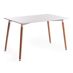 Стол JOHN (mod. T1001) МДФ/дерево, 80 х 120 х 75 см , White (Белый) / Natural (натуральный)