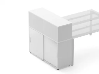 Тумба комбинированная высокая для рабочего модуля Deka 9.04.125 Белый