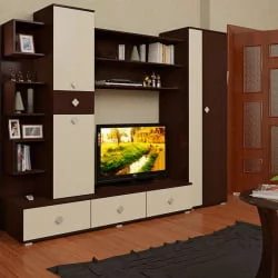 Классическая стенка в гостиную Стиль Венге/беленый дуб