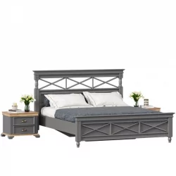 Кровать двуспальная 1600 Амели с тумбами Оникс серый