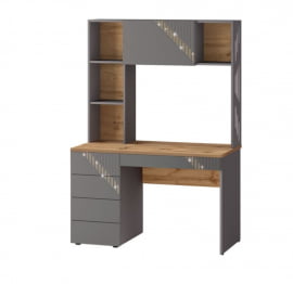 Письменный стол с надстройкой Монако 902.301 Дуб Вотан Оникс Графит